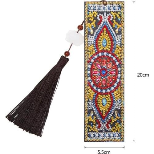 DIY Special Shaped Diamond Painting Leather Bookmark Tassel Book Marks Book Page Mark for Books Christmas Gift