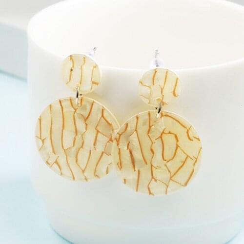 SHUANGR Bohemian Acrylic Round Drop Earrings For Women Jewelry Female Multicolor Resin Dangle Earring Statement pendientes