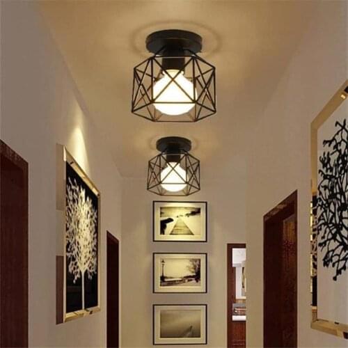 Unique Retro Design Industrial Retro Vintage Metal Cage Aisle Lamp Decoration Cafe Bar Chandelier Home Decoration