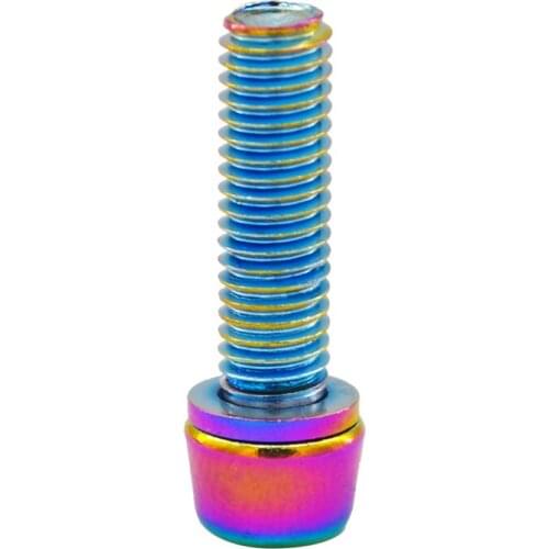 PASS QUEST Ultralight Aluminum alloy Titanium plating color Bicycle Stem Screws Bolts M5*18mm Cycling Fixing Screws Bike Parts