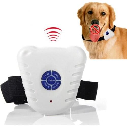 Waterproof Dog Stop Barking Control Collar Training Device Button Clicker Adjustable Ultrasonic Dog Anti Bark Collar