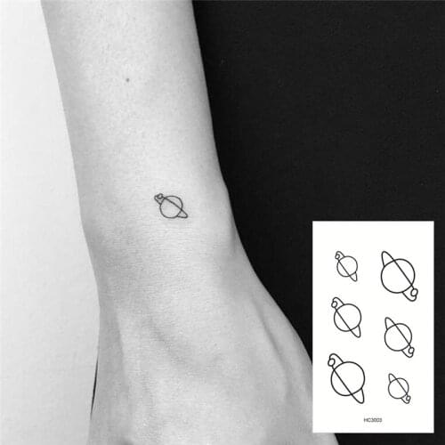 2pcs Colorful Universe Temporary Tattoos Sticker For Kids Fake Tattoo Planets Star Moon Tattoos Children Waterproof Tattoos