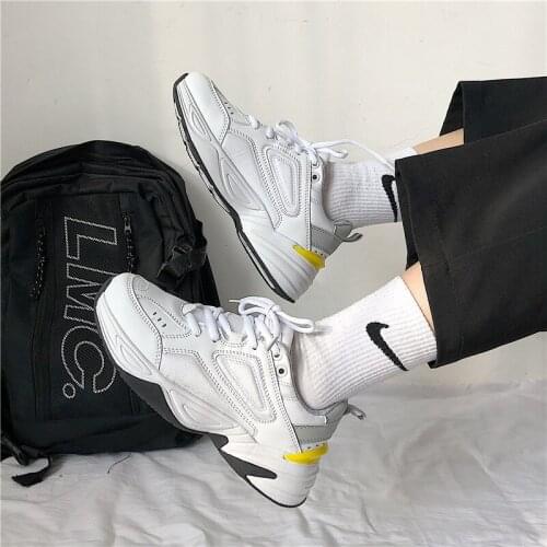 2021 New Women Casual Shoes Fashion Spring Leather Sneakers Women Lace Up White Platform Dad Shoes Zapatos Mujer