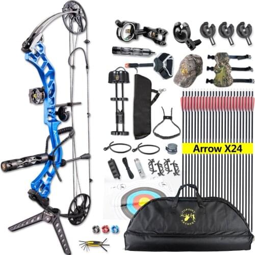 1set Topoint Archery Trigon Compound Bow Full Package CNC Material 19-30inch Draw Length For Hunting Shooting Right Hand Bow