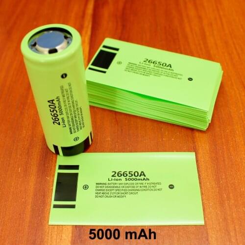 100pcs/lot Lithium Battery Encapsulation Sleeve 26650 Battery Dedicated PVC Shrink Film Battery Skin Sleeve 5000MAH