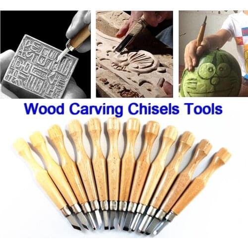 12pcs/8pcs/6pcs Professional Wood Carving Chisel Knife Hand Tool Set For DIY CNC Engraving Machine