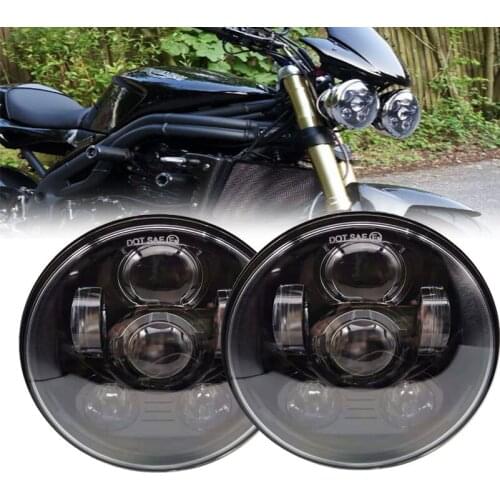 2pcs 5.75'' for Triumph Speed/Street Triple, T509, 955, Rocket 3 Speed 4 LED Moto 5-3/4" Hi/Low Motorcycle Headlight for Harley