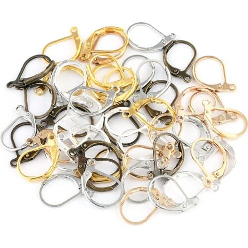 20pcs/lot 316 Stainless Steel Rose Gold Silver Tone French Earring Hooks Wire Settings for DIY Jewelry Making Findings