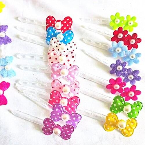 2021 Pet Dog Cat Hair Bows Dog Hairpin Bands Handmade Plastic frog buckle Hair clip Grooming Hairpin Accessories