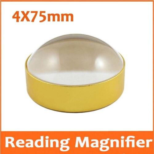 4X 75mm Toys Gift for Child Paper-pressing Magnifier Map Spherical Magnifying Glasses Optical Glass Lens Handheld Reading Glass