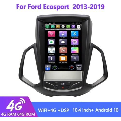 4G+64G BTesla Screen GPS Navigation For Ford Ecosport Android 10 Car Mutimedia Player Auto Audio Radio Stereo Head Unit Recorder