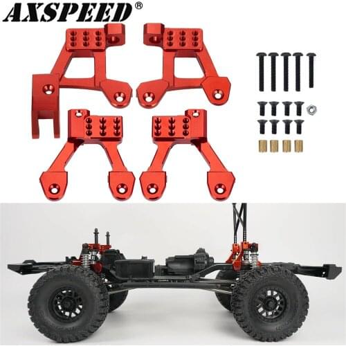 AXSPEED 4pcs/set Aluminum Rear & Front Shock Mount Set Suspension Connection For 1/10 RC Car Axial SCX10 90046