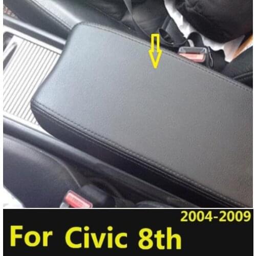 Microfibre Leather Center Armrest box Cover For Honda Civic 8 generation 2004 2005 2006 2007 2008 2009 2010 car interior