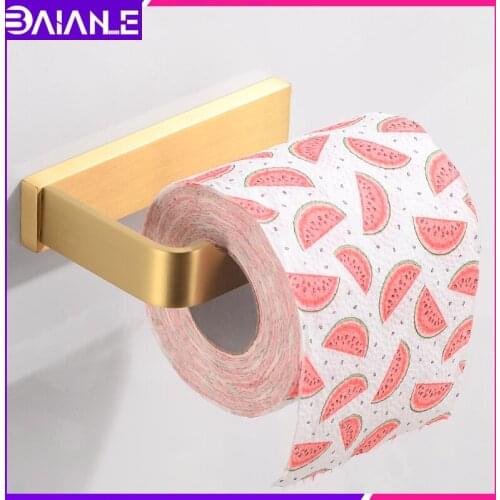 Toilet Paper Holder Creative Brass Decorative Paper Towel Holder Rack Wall Mounted Bathroom Tissue Roll Paper Hanger Gold