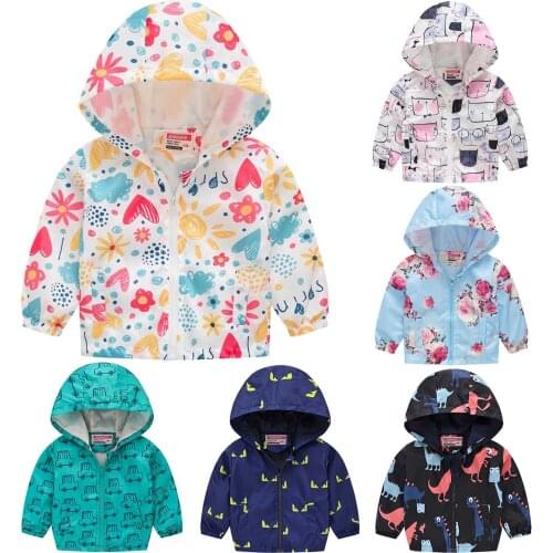 Cute Baby Girls Jacket Kids Boys Long Sleeved Hooded Coats Autumn Kid Clothes Hoodie Infant Childrens Clothing Windbreaker