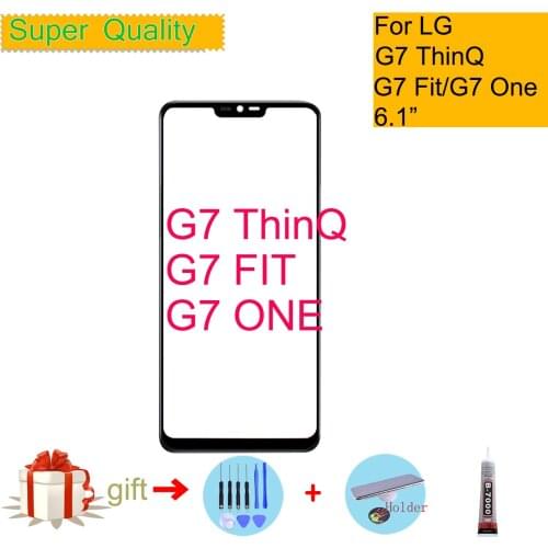 For LG G7 ThinQ G7+ G710 G7 Fit Touch Screen Front Glass Panel Front Outer Glass Lens For LG G7 One LCD Glass Replacement