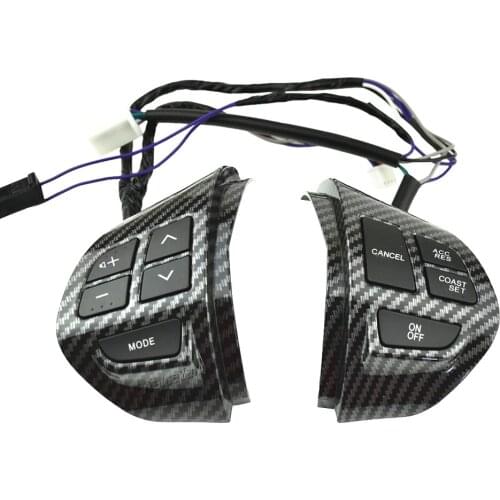 For Mitsubishi Laner Outlander ASX 2007 2008-2014 New Carbon Fiber Steering Wheel Control Buttons With Cables Switch Car Styling