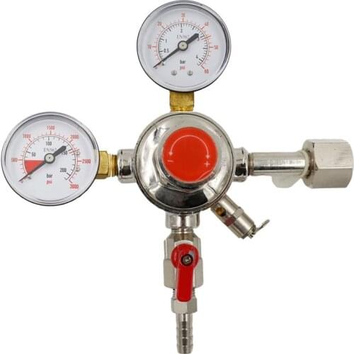 Dual Gauge CO2 Regulator Homebrew Kegging Draft Beer Kegerators Regulator Safety Pressure Relief Valve