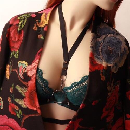 Sexy Big O-ring Body Harness Belt Women Fetish Bondage Lingerie Gothic Open Chest Bralette Fetish Festival Rave Harness