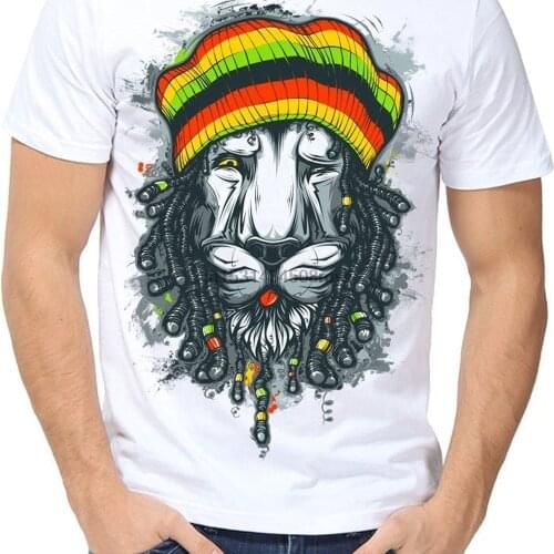 Rastaman lion print T shirt a cool idea for a gift for a guy husband or brother