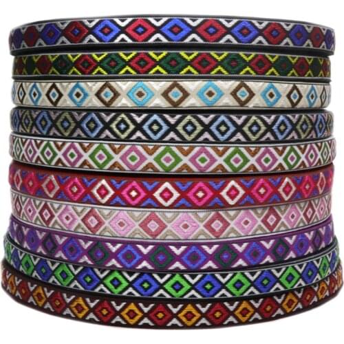 45Y 3/8" 10MM Classic Vintage Ethnic Embroidery Ribbon Boho Lace Trim DIY Clothes Bag Accessories Embroidered Fabric