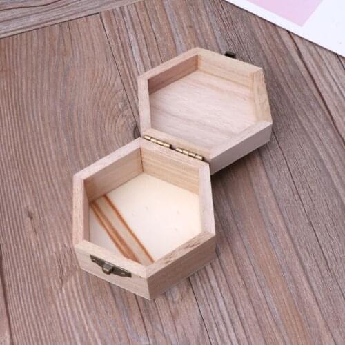 Natural Wood Box Unfinished Plain Wooden Jewelry Storage Pencil Case DIY Craft N58F
