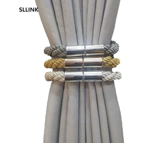 2PCs Creative Magnetic Snap Curtain Bandage Light Luxury Modern European Rope Magnetic Suction Home Textile Home Decoration