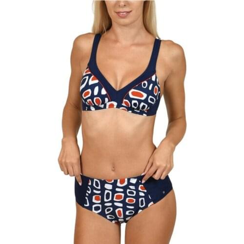 Summer High Waist Swimwear Bikini Set Padded Swimsuit Geometric Printed Bathing Suit Beach Sexy Swimwear Women
