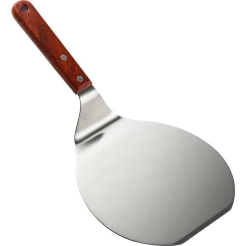 Stainless steel barbecue spatula BBQ steak teppanyaki pizza hand grasp cake press cooking kitchen tool scraper thickening shovel