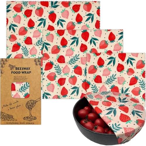 Reusable Storage Wrap Sustainable Organic Fruit Vegetable Cheese Food Wrapping Paper BPA & Plastic Free Beeswax Food Wrap