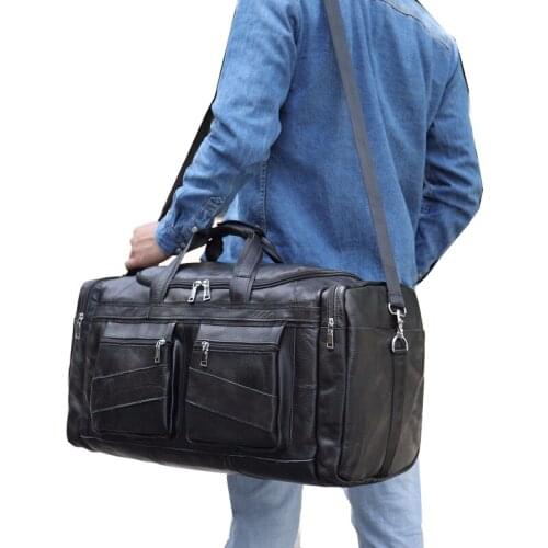 Fashion Cowhide Travel Duffle Bags Men Big Handbag Hand Luggage Bag Real Leather Shoulder Diagonal Bag Weekend Bags Dropshipping