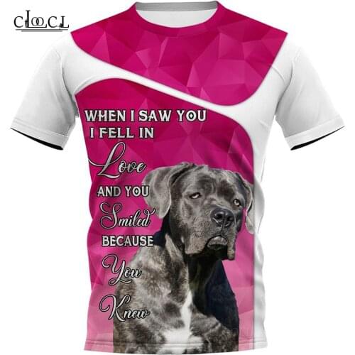 CLOOCL Newest Popular Cane Corso 3D Printed Men Hip Hop T Shirt Harajuku Summer Short Sleeve Casual Unisex Tops Drop Shipping