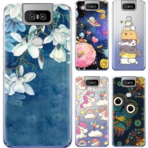 Anti-knock Back Phone Cover For ASUS ZenFone 6 ZS630KL Colorful Painted Phone Cover Design Cover TPU Silicone Fashionable back