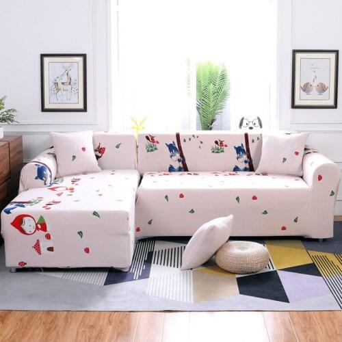 Printing Sectional Sofa Cover Spandex Elastic Stretch Protective Slipcovers All-inclusive Couch Case Cover For Living Room