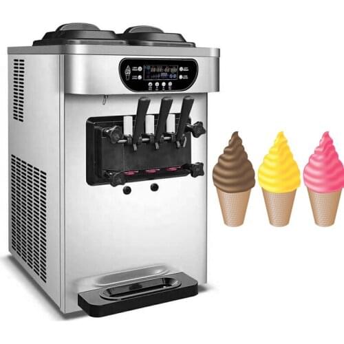 Three Flavors Ice Cream Maker For Cold Drink Shops Commercial Desktop Low Noise Ice Cream Machine