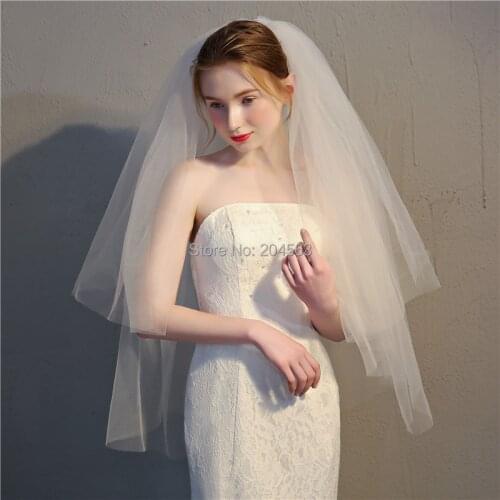 Tulle One-Layer Wedding Veil Simple Stunning Bridal Veils with Comb QY