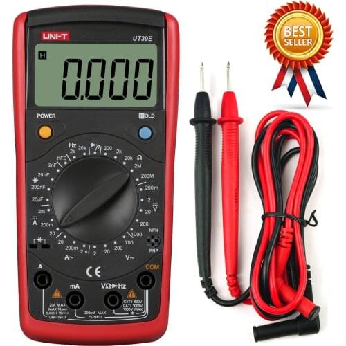 UNI-T UT39E Modern Digital Multimeter 4 1/2 LCD Digital Manual Range Multimeter AC DC Capacitance Tester