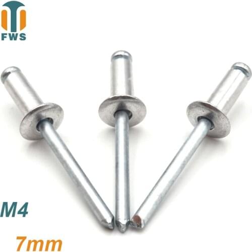 10 PCS M4 7mm DIN EN ISO 15977 GB /T 12618.1 Aluminum Open End Blind Rivets With Protruding Head For Furniture Car Aircraft