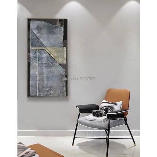 100% Hand Painted High Quality Abstract Canvas Grey Color Abstract Oil Painting Handmade For Living Room Wall Picture Home Decor
