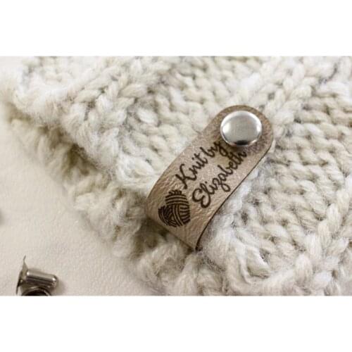 40pcs Custom Leather Labels for Knitted Crochet items, Brand logo clothing tags handmade, Knitting Garment label DIY Accessories