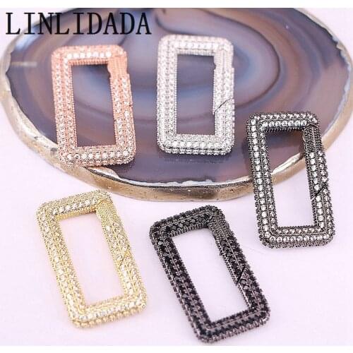 5Pcs, CZ Buckle Jewelry Making Spring Snap Belt Clip Carabiner Hook Rectangle Carabiner Snap Hook Snap Key Chain
