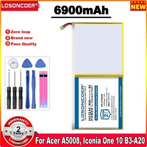 LOSONCOER 6900mAh PR-279594N Battery for Acer A5008, Iconia One 10 B3-A20, Iconia One 10 B3-A30, Iconia 10 A3-A40 Tablet Pad