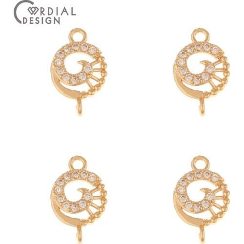 Cordial Design 50Pcs 10*16MM Earrings Accessories/CZ Making/DIY Connectors/Round Shape/Hand Made/Jewelry Findings & Components