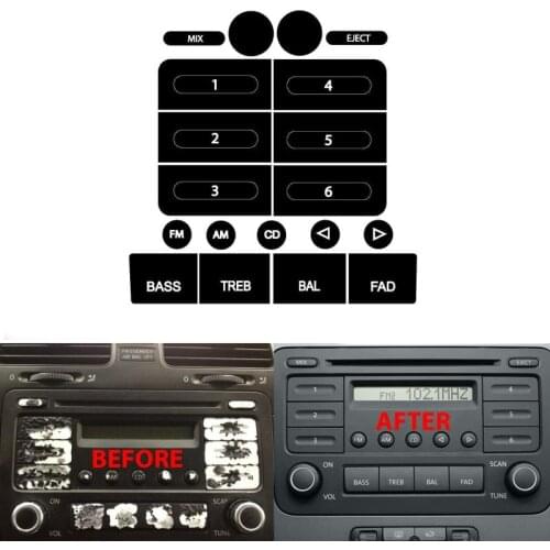 Car Navigation Stereo Radio Switch Button Repair Stickers Decals For Volkswagen Jetta Golf 2005-2009 Interior Accessories