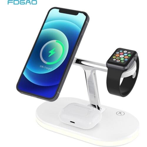 3 in 1 Magnetic Wireless Charger 15W Fast Charging Station for iPhone 12 Pro Max For Apple Watch 6 5 4 Airpods Pro Chargers Dock