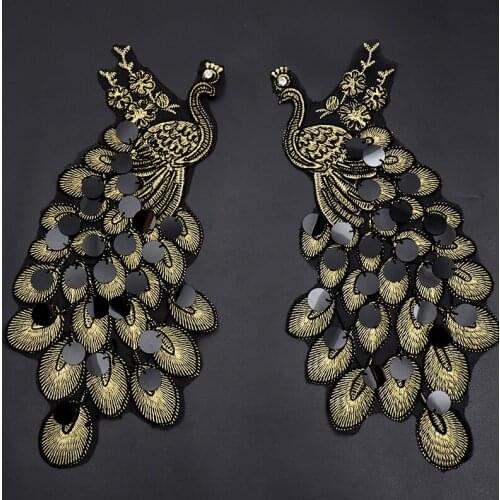 Large Organza nail bead peacock embroidery cloth paste DIY garment accessories clothes pants coat decorative patch paste