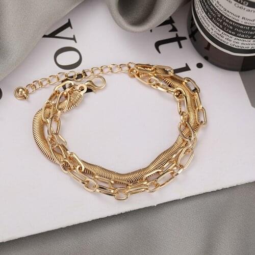 3Pcs/Set Exaggerated Punk Link Chain Anklet Bracelets Foot Chain Bracelets Ankle On Leg Summer Beach Sandal Jewelry Accessories