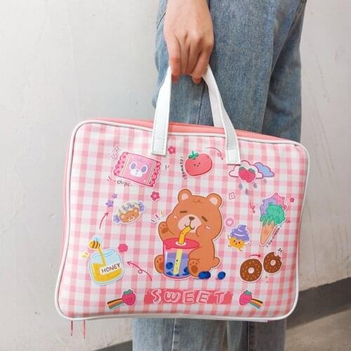 Cartoon Bear Sleeve-Case Bag For 11 12 13.3 inch Cute Rabbit Laptop Notebook Bag For-MacBook Air-Ipad Computer Handbag Bag