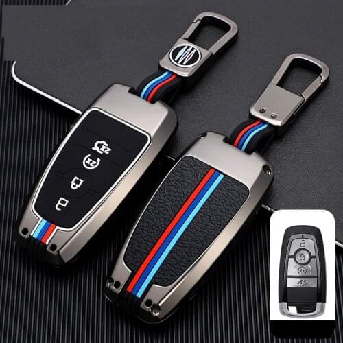 Zinc Alloy Car Remote Key Cover Case for Ford Fusion 2018 Mustang Explorer Expedition Edge F-350 F-450 F-550