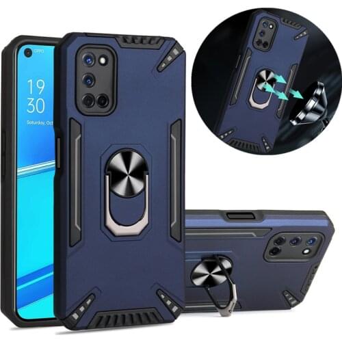 For OPPO A15 A52 A53 Case Rugged Bumper Shockproof Armor Cover For OPPO A72 A91 A92 Car Magnetic Ring Holder Phone Cases Shell
